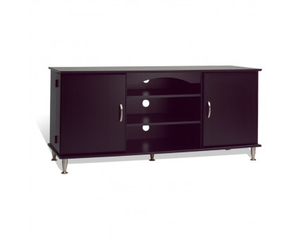 FaFurn - TV Stand with Media Storage in Black, Wood