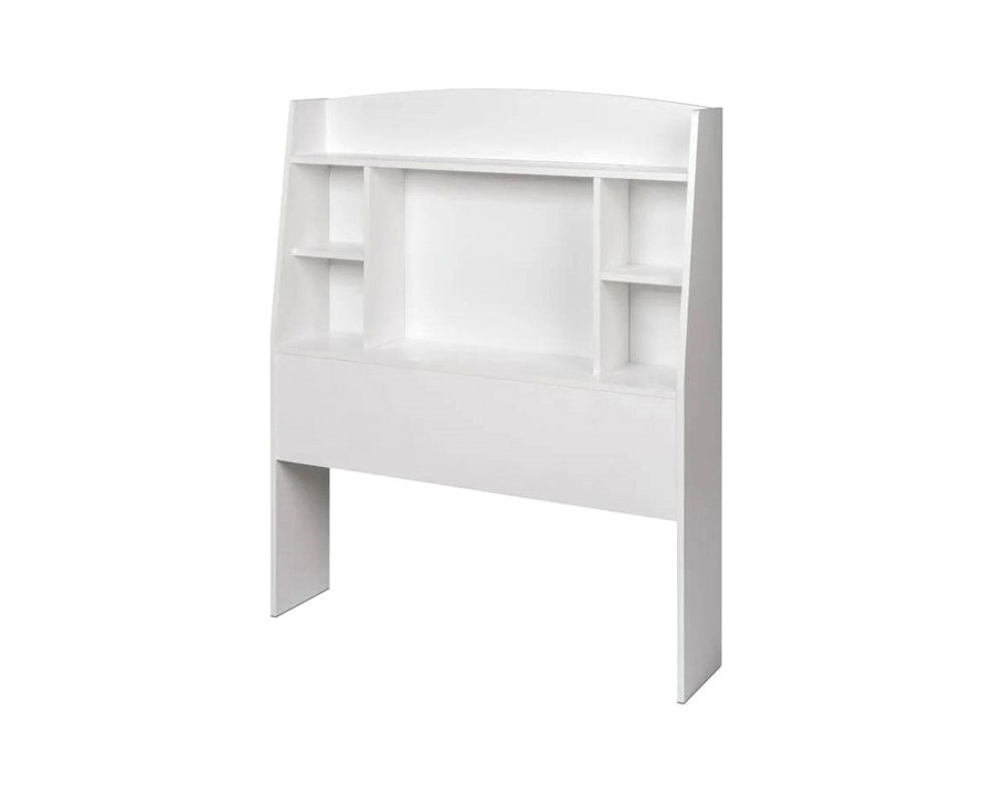 FaFurn Twin Size Bookcase Storage Headboard - White