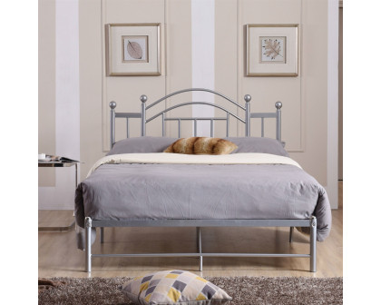 FaFurn - Full Size Platform Bed Frame with Arched Headboard in Metal