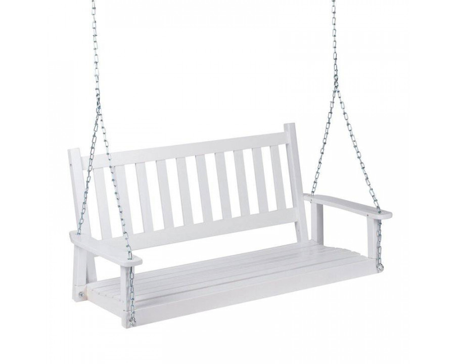 FaFurn - Porch Swing with Chain in White, Wood