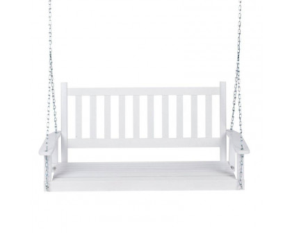 FaFurn - Porch Swing with Chain in White, Wood