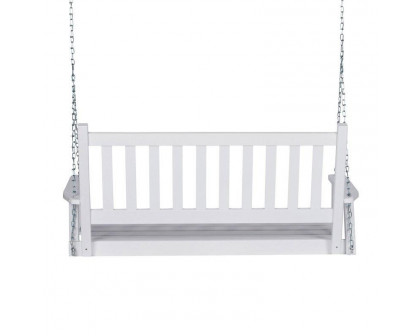 FaFurn - Porch Swing with Chain in White, Wood