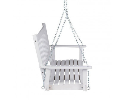 FaFurn - Porch Swing with Chain in White, Wood