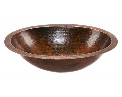 FaFurn - Oval Hammered Copper Bathroom Vessel Sink 17 X 12 Inch