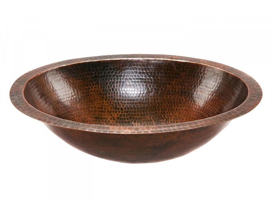 FaFurn - Oval Hammered Copper Bathroom Vessel Sink 17 X 12 Inch