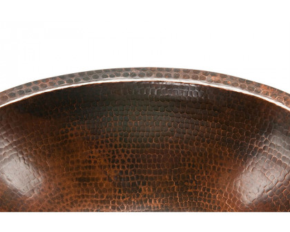 FaFurn - Oval Hammered Copper Bathroom Vessel Sink 17 X 12 Inch