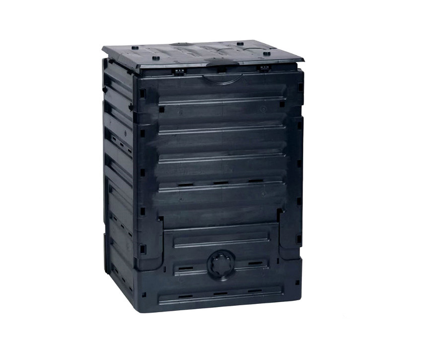 FaFurn - Uv-Resistant Black Recycled Plastic Compost Bin with Lid 79 Gallon