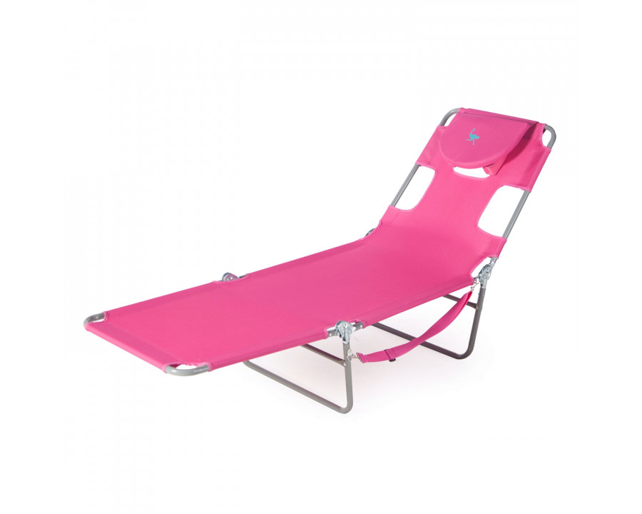 FaFurn - Chaise Lounge with 3 Recline Positions in Pink