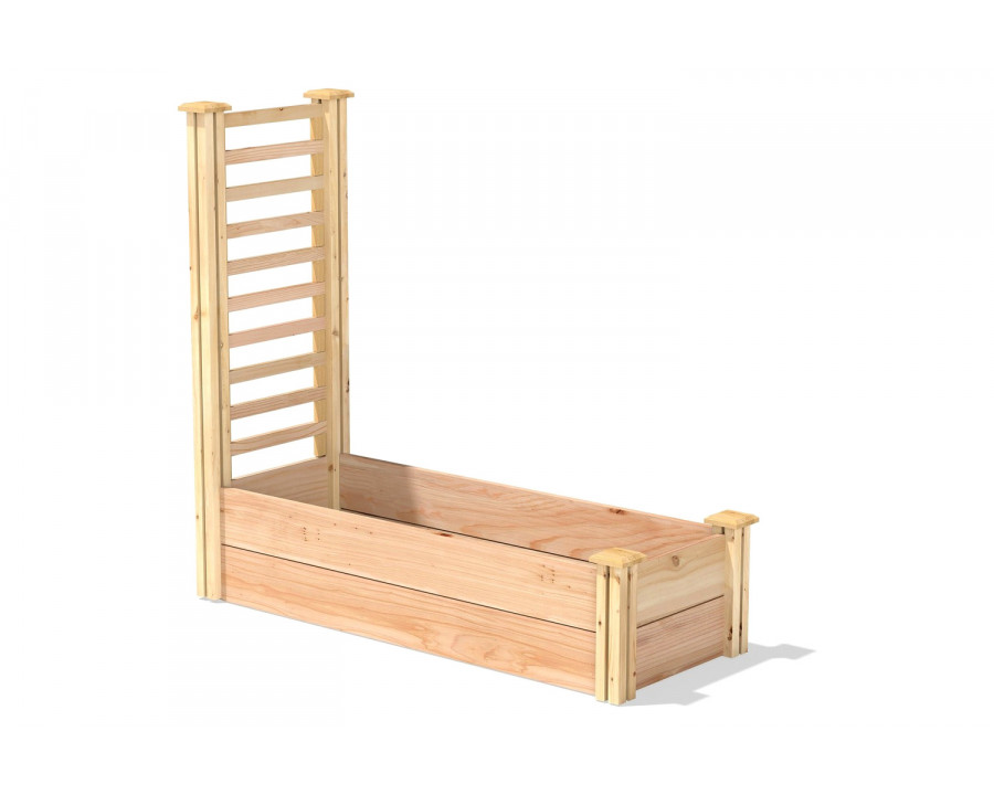 FaFurn - 16 in X 48 in Cedar Raised Garden Bed with Trellis