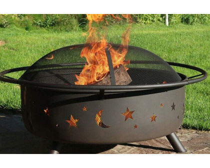 FaFurn Steel Wood Burning Fire Pit with Spark Screen