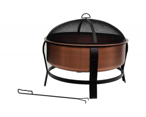 FaFurn - Rustic Copper Fire Pit Tub with Screen Cover