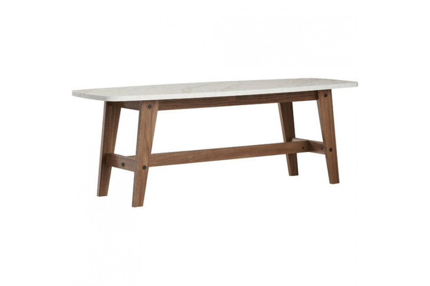 FaFurn™ Modern Coffee Table with Faux Marble Top - Wood