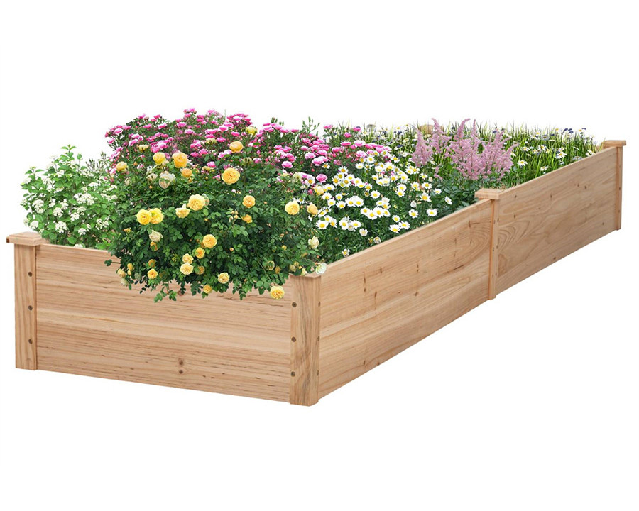 FaFurn - Outdoor Solid Wood Raised Garden Bed Planter 92 X 22 X 9 Inches High