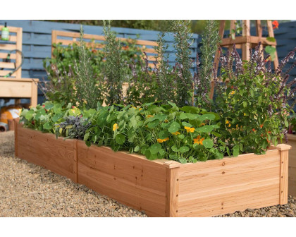 FaFurn - Outdoor Solid Wood Raised Garden Bed Planter 92 X 22 X 9 Inches High