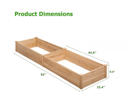 FaFurn - Outdoor Solid Wood Raised Garden Bed Planter 92 X 22 X 9 Inches High