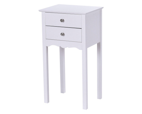 FaFurn - Elegant 2-Drawer Nightstand in White, Wood