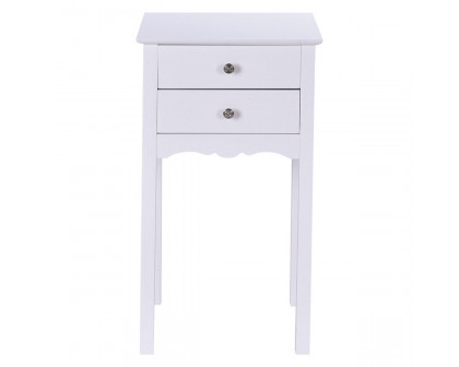 FaFurn - Elegant 2-Drawer Nightstand in White, Wood