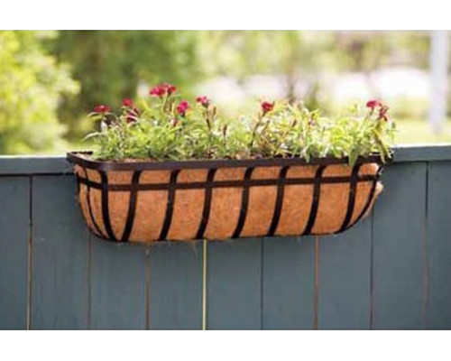 FaFurn - 30-Inch Windowithdeck Planter with Coco Liner in Black