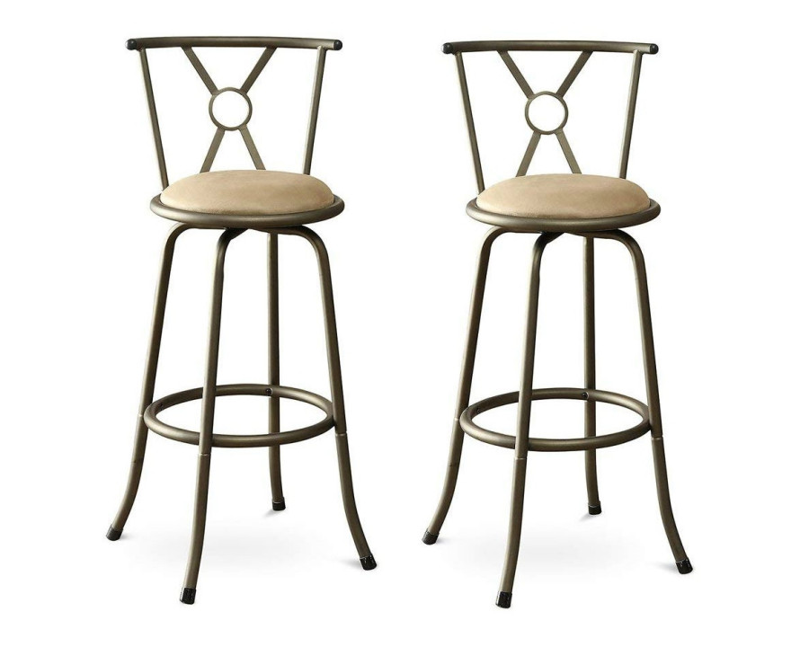 FaFurn - Set of 2 Adjustable Barstools Set in Light Yellow