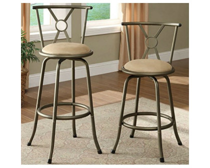 FaFurn - Set of 2 Adjustable Barstools Set in Light Yellow