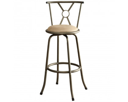 FaFurn - Set of 2 Adjustable Barstools Set in Light Yellow