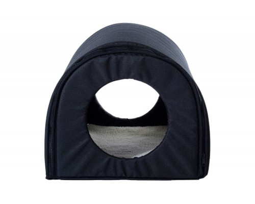 FaFurn - Outdoor Heated Cat House with Warm Padded Bed in Black