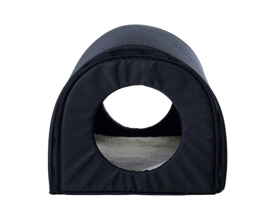 FaFurn - Outdoor Heated Cat House with Warm Padded Bed in Black