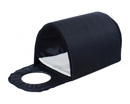 FaFurn - Outdoor Heated Cat House with Warm Padded Bed in Black