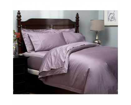 FaFurn - Cal/King Size Sheet Set in Plum Purple, Cotton