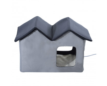 FaFurn Heated Waterproof Cat/Dog House - Gray