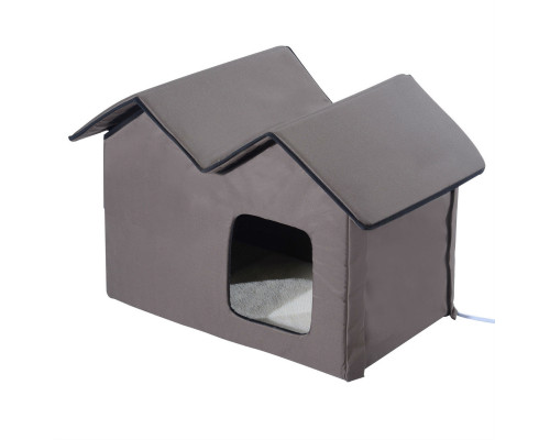 FaFurn Heated Waterproof Cat/Dog House - Brown