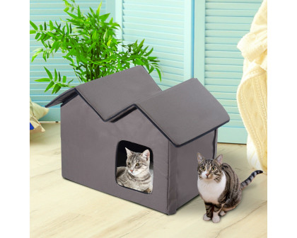 FaFurn Heated Waterproof Cat/Dog House - Brown