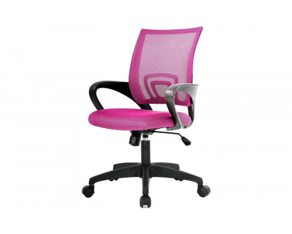 FaFurn Modern Mid-Back Ergonomic Mesh Office Desk Chair with Armrest On Wheels - Pink/Black