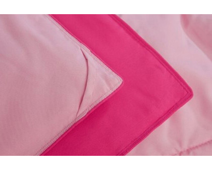 FaFurn Traditional Microfiber Reversible 3 Piece Comforter Set - Pink, Full/Queen Size