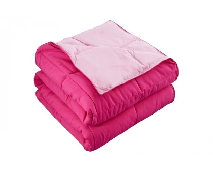 FaFurn Traditional Microfiber Reversible 3 Piece Comforter Set - Pink, Full/Queen Size