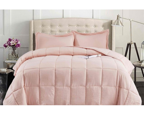 FaFurn 3 Piece Microfiber Reversible Comforter Set - Pink, King Size