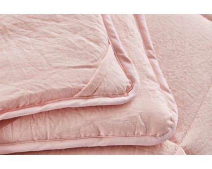 FaFurn 3 Piece Microfiber Reversible Comforter Set - Pink, King Size