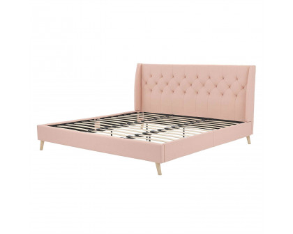 FaFurn King Size Platform Bed Frame - Pink