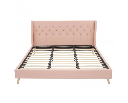 FaFurn King Size Platform Bed Frame - Pink