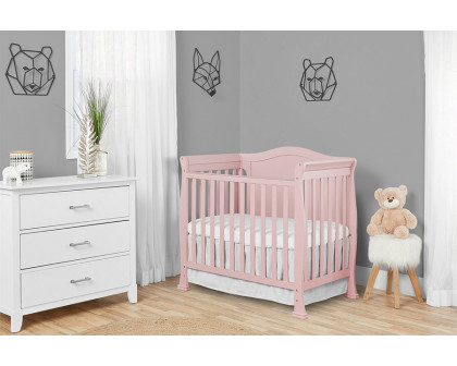 FaFurn Solid Pine Wood 3-In-1 Convertible Baby Crib Daybed Toddler Bed - Pink