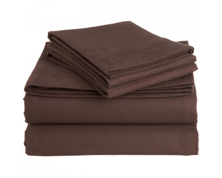 FaFurn Queen Size Sheet Set - Brown, Cotton