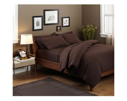 FaFurn Queen Size Sheet Set - Brown, Cotton