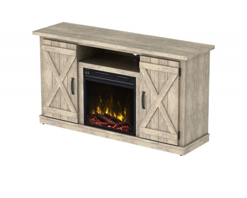 FaFurn Farmhouse TV Entertainment Electric Fireplace - Rustic Pine