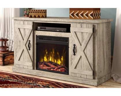 FaFurn - Farmhouse TV Entertainment Electric Fireplace