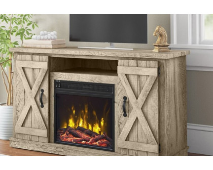 FaFurn Farmhouse TV Entertainment Electric Fireplace - Rustic Pine