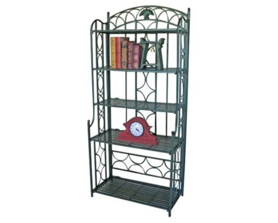 FaFurn Indoor/Outdoor Bakers Rack - Dark Green, Metal