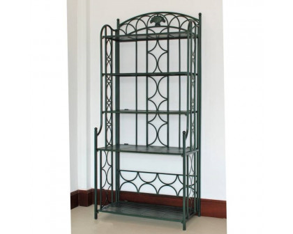 FaFurn Indoor/Outdoor Bakers Rack - Dark Green, Metal