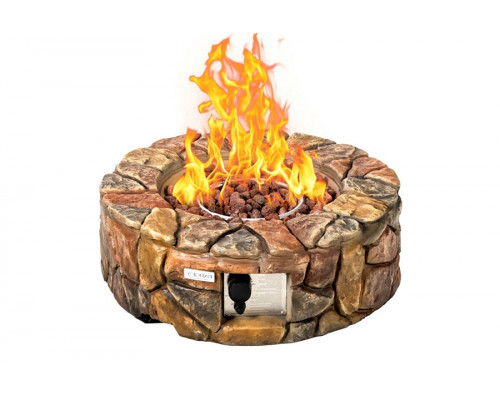 FaFurn - 40,000 Btu Outdoor Circle Stone Gas Propane Fire Pit