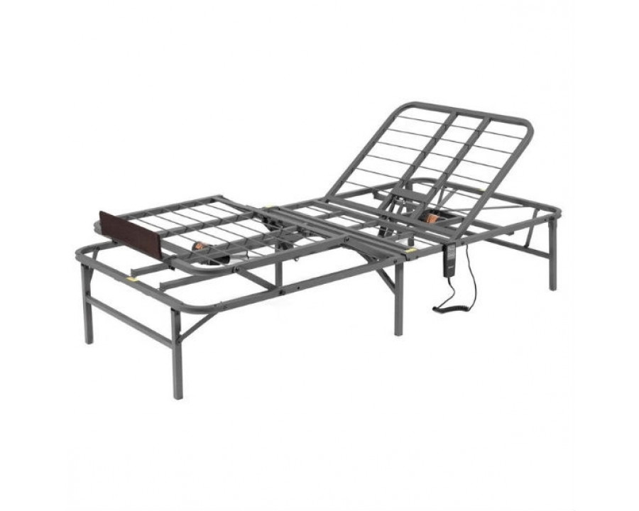 FaFurn - Adjustable Twin XL Size Platform Bed Frame with Remote in Steel