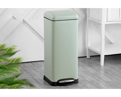 FaFurn Retro 8-Gallon Step-On Trash Can - Light Mint Green, Stainless Steel